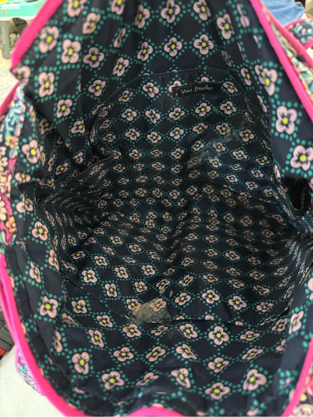 Vera Bradley Pink Iconic Kaleidoscope Rosettes Shoulder Tote Purse, Pockets - Picture 3 of 5